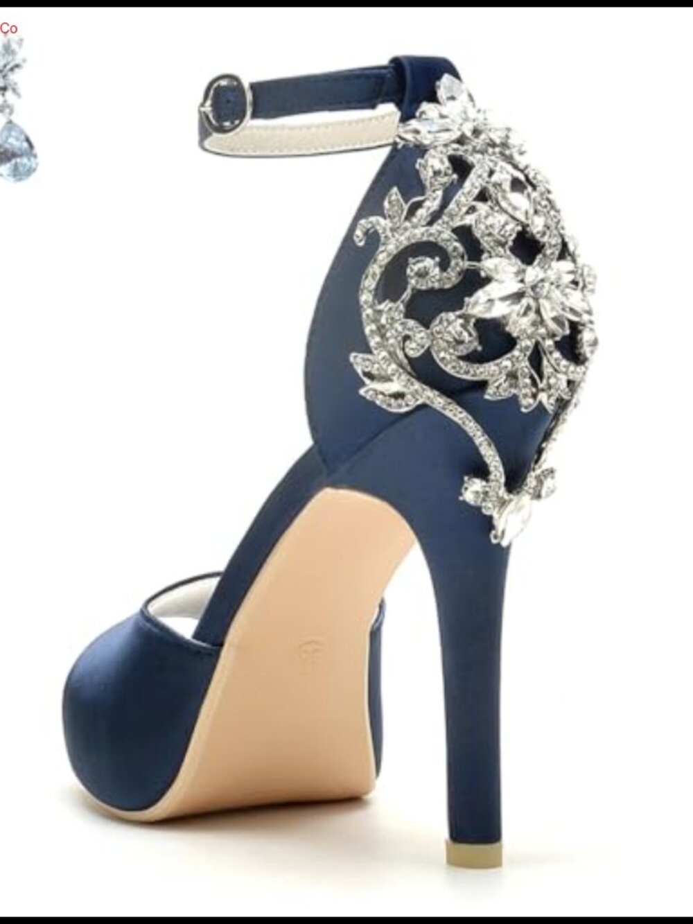 Satin Platform Stiletto Heeled Sandals with Crystal Back